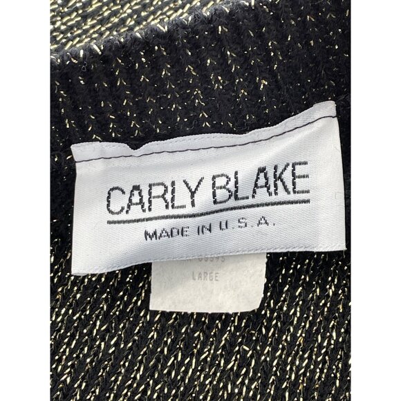 Vintage 90s Carly Blake Cardigan Size Large Metallic Button Front Deadstock NEW - Picture 6 of 8